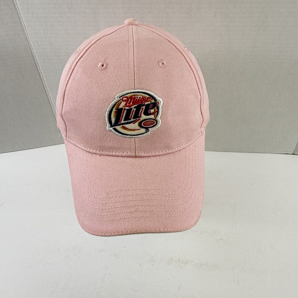 Miller Lite Women's Adjustable Hook & Loop Back Hat  Logo Pink